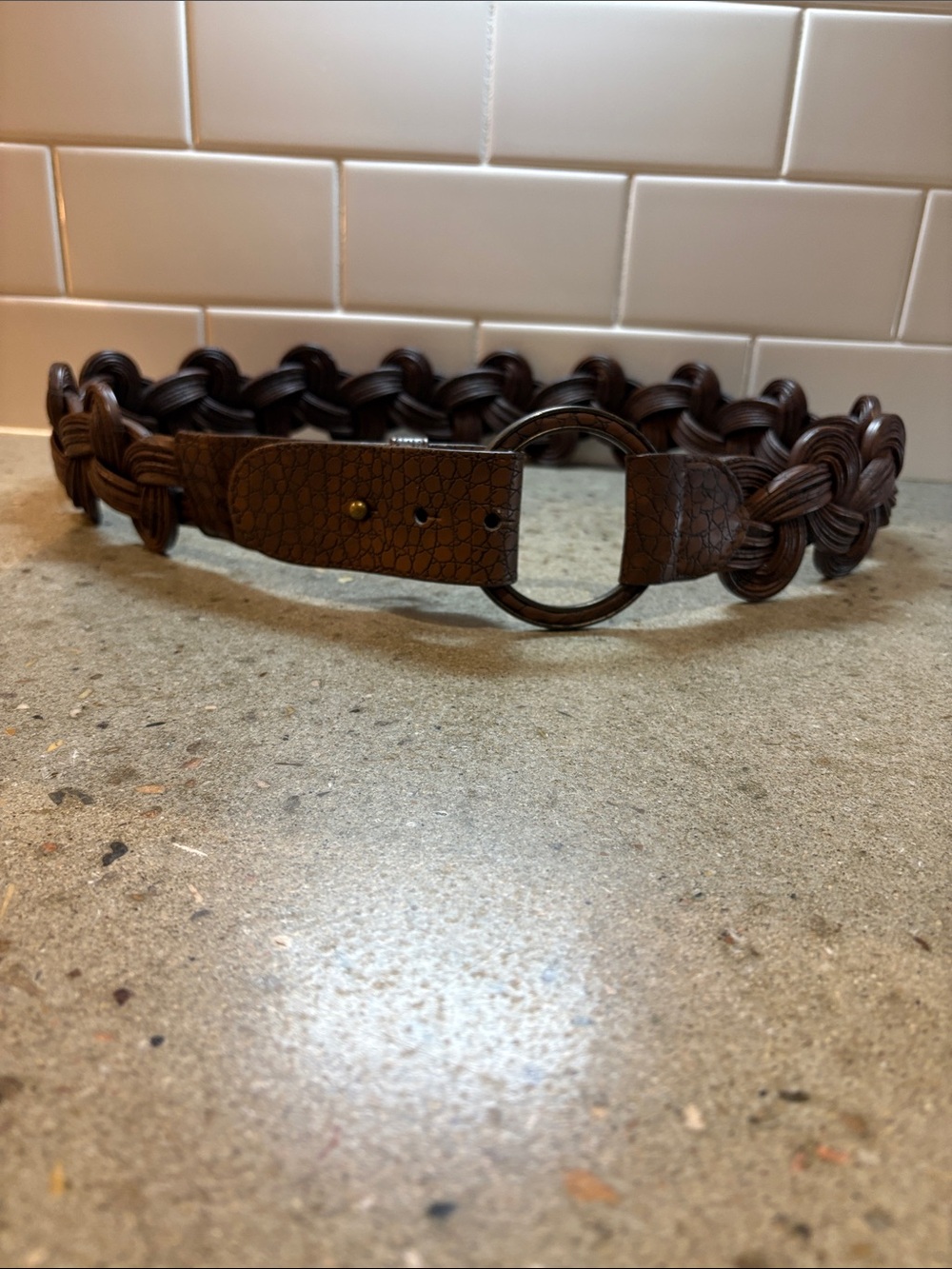 Brown Braided Woven Knot Statement Belt | Boho Vintage Style